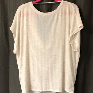 Primi, short sleeve slouchy draped back top, Large